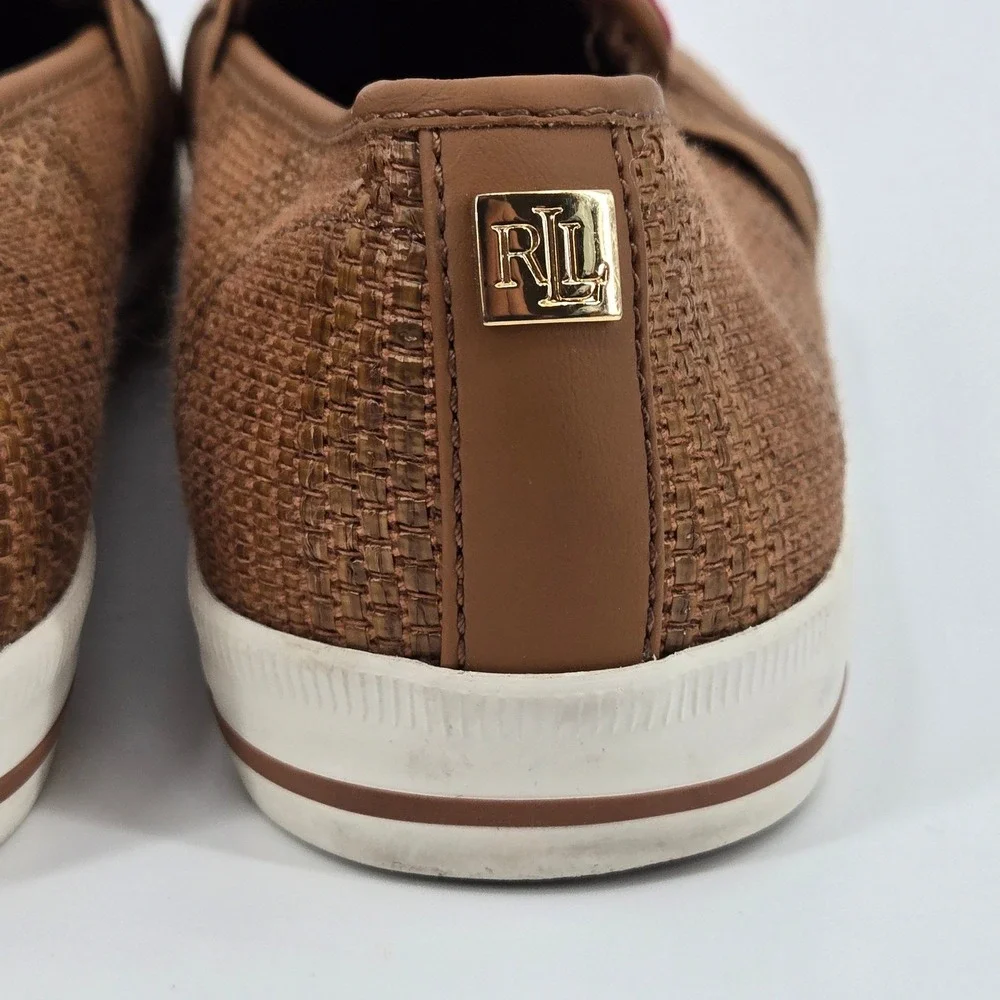Lauren Ralph Lauren‎ Jinny Heart Patch Tweed Slip-On Sneakers 7B EU 37.5